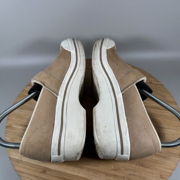 S Dansko Vegan Volley Clogs Womens 37 6.5-7 Tan Canvas Slip On Shoes - Picture 5 of 8